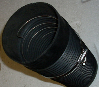 Blower induction hose Rubber with steel wire strenghthening and screw clamp