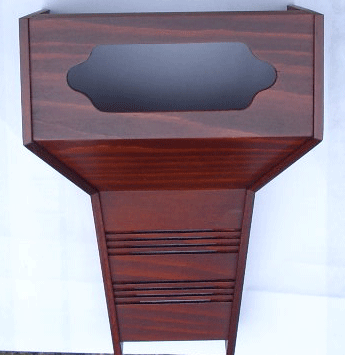 Radio Console wooden under Glove compartment. Color: dark wood