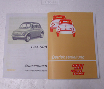 Fiat 500 Betriebsanleitung - 60 Seiten KOPIE mit Änderungen 500 R
