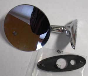 Chromspiegel Metall Chrom (für Tür) zum Anschrauben - rechts oder links passend.